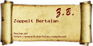Zoppelt Bertalan névjegykártya